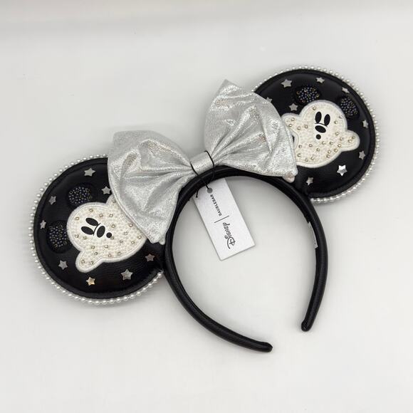 Baublebar Disney Mickey Mouse Ghost Halloween Minnie Headband Ears NEW - Picture 1 of 9